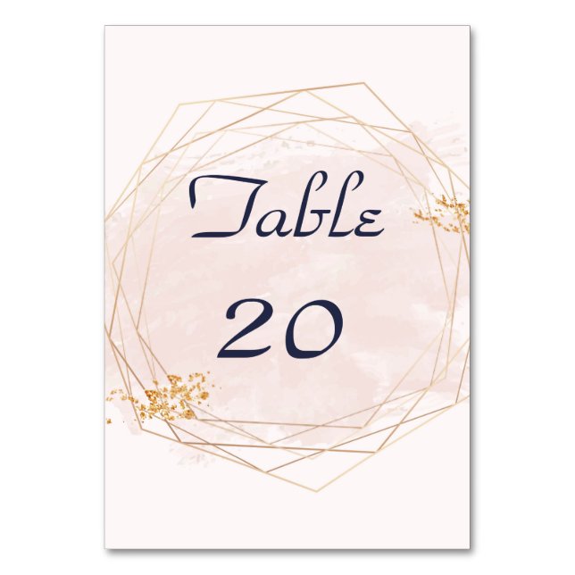 Numéro De Table Mariage rose et or (Par défaut)