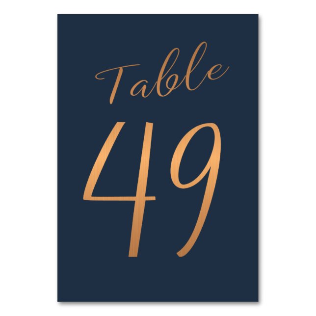 Numéro De Table Mariage rose or cuivre parties scintillant marine  (Par défaut)