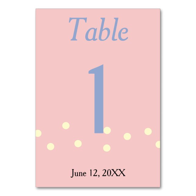 Numéro De Table Mariage rose Pois (Par défaut)