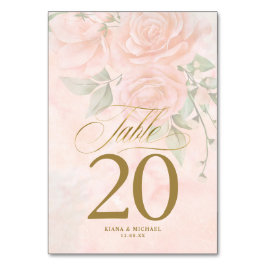 Numéro De Table Mariage Rose souple ID828