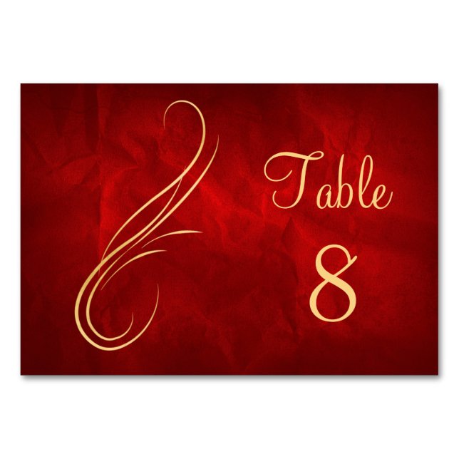 Numéro De Table Mariage rouge brillant (Devant)