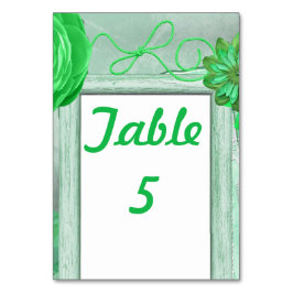 Numéro De Table Mariage rustique vert