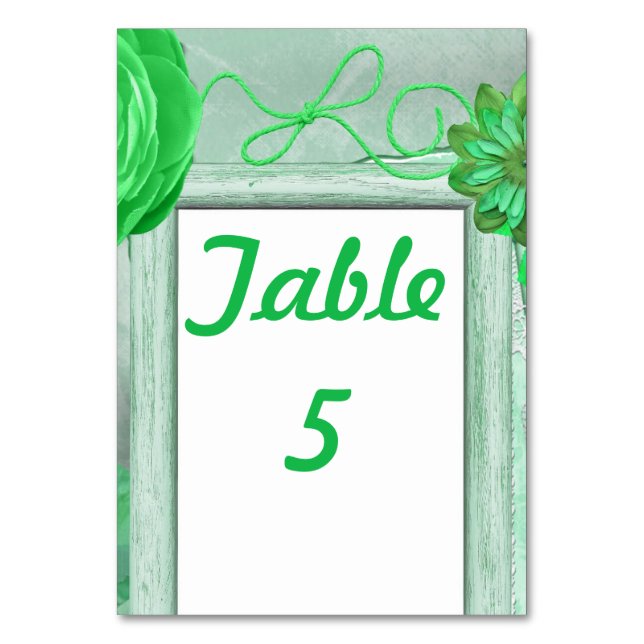 Numéro De Table Mariage rustique vert (Par défaut)