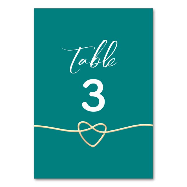 Numéro De Table Mariage sarcelle (Par défaut)