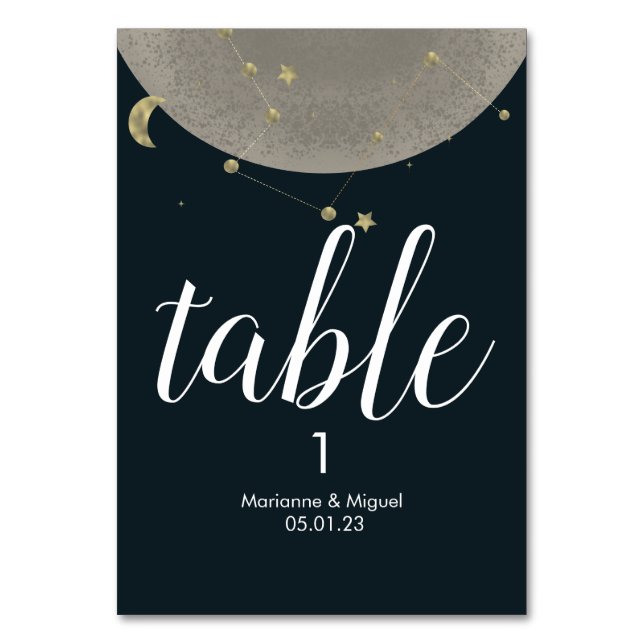 Numéro De Table Mariage Sky Constellation Gris Moon (Par défaut)