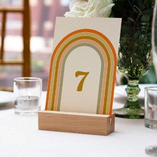 Numéro De Table mariage Super les années 70 Retro Rainbow