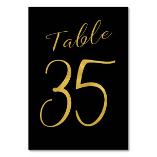Numéro De Table Mariage table numéro or parties scintillant noir é
