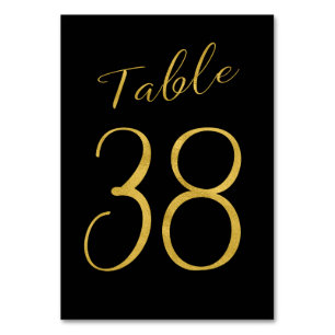Numéro De Table Mariage table numéro or parties scintillant noir é