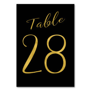 Numéro De Table Mariage table numéro or parties scintillant noir é
