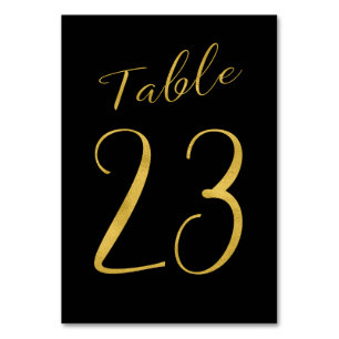 Numéro De Table Mariage table numéro or parties scintillant noir é