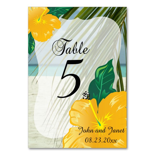 Numéro De Table Mariage tropical moderne | Personnalisez (Par défaut)