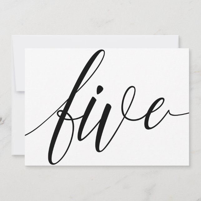 Numéro de table mariage - Typographie de luxe - No (Devant)