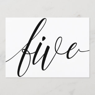 Numéro de table mariage - Typographie de luxe - No