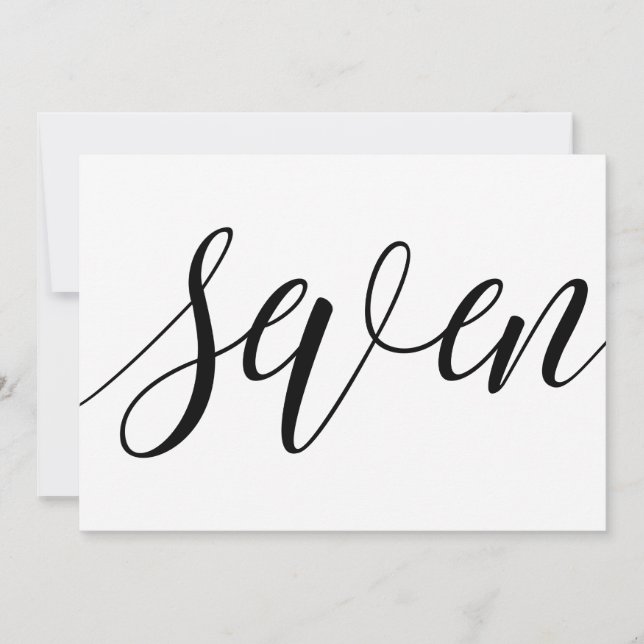 Numéro de table mariage - Typographie de luxe - No (Devant)
