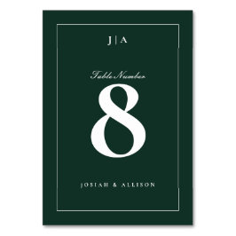 Numéro De Table Mariage vert classique