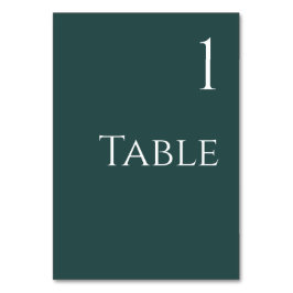 Numéro de table mariage - vert émeraude et blanc -
