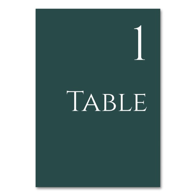 Numéro de table mariage - vert émeraude et blanc - (Par défaut)