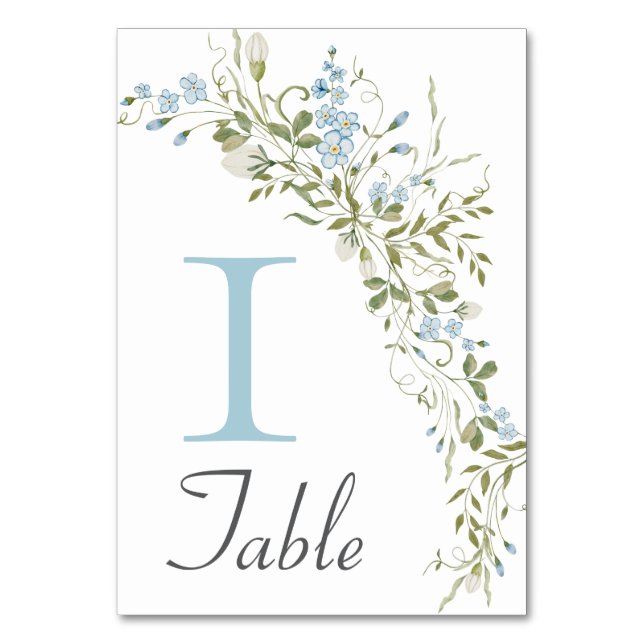 Numéro De Table Mariage vert Fleur sauvage bleu printemps (Par défaut)