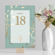 Mariage Vert Sauge et Or