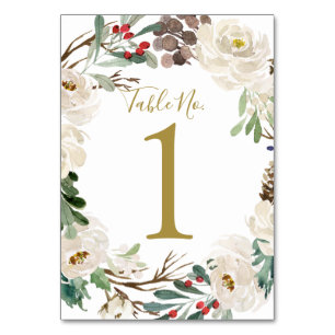 Numéro de table mariage   Woodsy Holiday Wreath