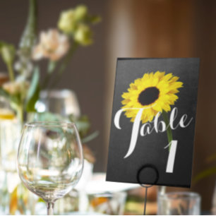 Numéro De Table Mariée d'automne Chalkboard Sunflower Party