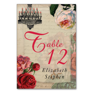 Numéro De Table Mariée de l'Ephémère romantique vintage Mariage
