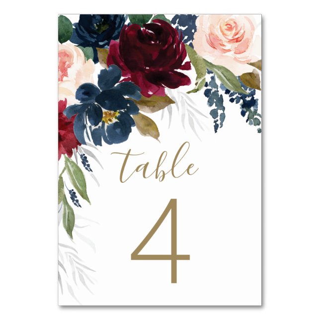 Numéro De Table Marine Bleu Bourgogne Bleu rose Argent Mariage Or (Par défaut)