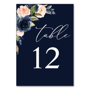 Numéro De Table Marine bleu et rose pâle Numéro de tableau - Marin