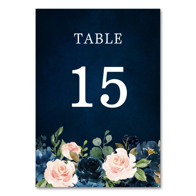 Numéro De Table Marine Bleu rose rose rose pâle (Par défaut)