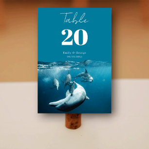 Numéro De Table Marine Sous-marin Jouer Dolphins Sea Beach Mariage