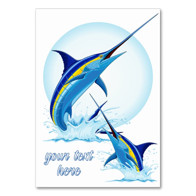 Numéro De Table Marlin Bleu Jaillissant de l'Océan (Par défaut)