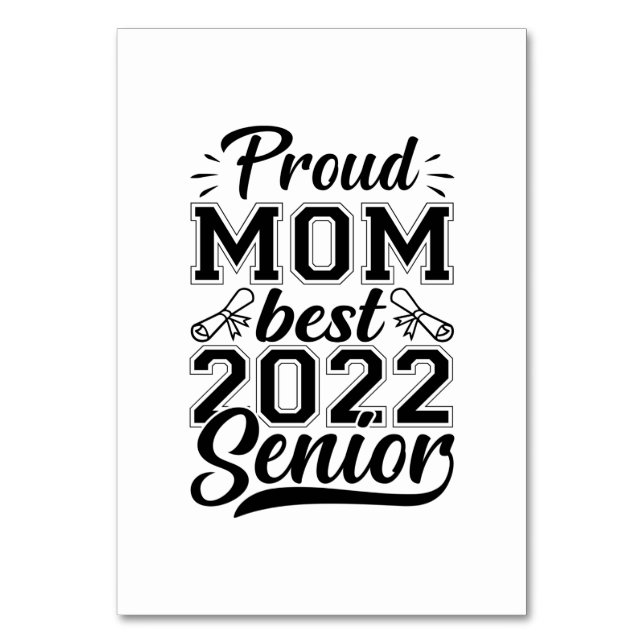 Numéro De Table Mère Cadeau Fière Maman Meilleur 2022 Senior (Par défaut)