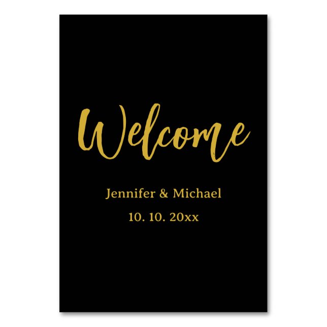 Numéro De Table Métallique Or & Noir Professionnel Moderne Élégant (Par défaut)