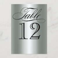 Numéro de table métallisé argenté élégant Glam Bli