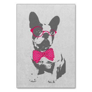 Numéro De Table Mignonne drôle animal vintage tendance French bull