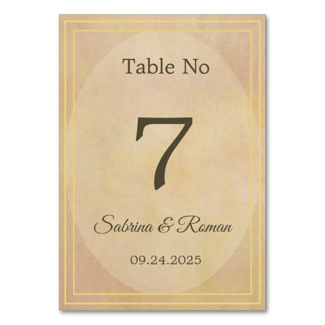 Numéro de table minimal (Par défaut)