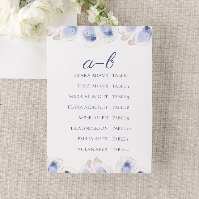 Numéro De Table Minimal Oyster Wedding Seating Chart Card (Créateur téléchargé)