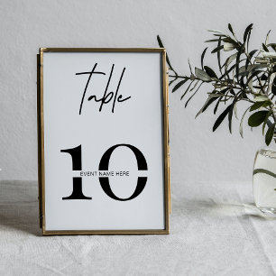 Numéro de table minimal Panneau de siège de l'évén