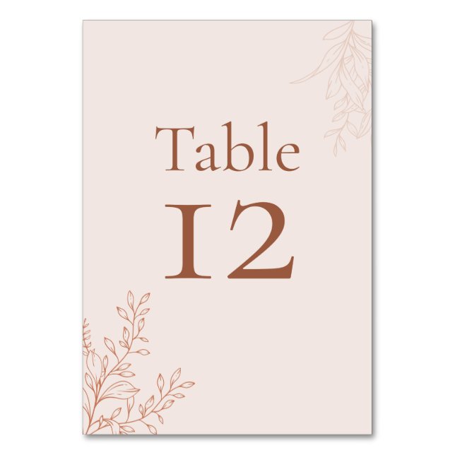 Numéro De Table Minimal Terracotta Botanical Table Number (Par défaut)