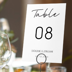 Numéro De Table Minimalisme moderne : Mariage élégant