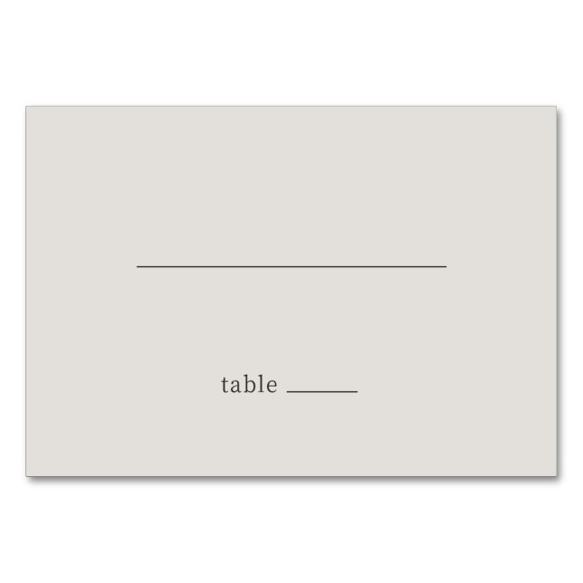 Numéro De Table Minimalist Gray Line Art (Devant)