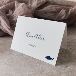 Numéro De Table Minimaliste Blue Fish Repas Option Plaques