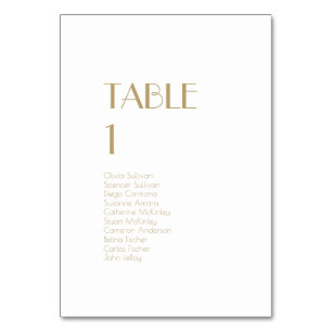 Numéro de table minimaliste Gold Modern