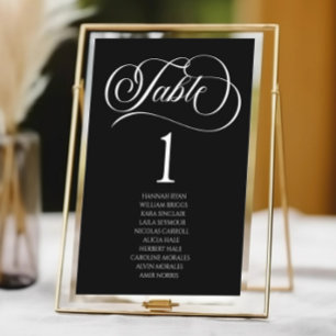 Numéro De Table Minimaliste minimaliste Élégant Classique Mariage