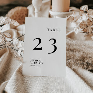 Numéro de table minimaliste moderne