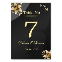 Numéro de table minimaliste noir