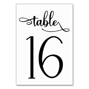 Numéro de table minimaliste noir 3,5x5 Tableau 1