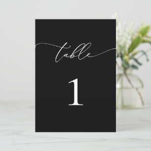 Numéro de table minimaliste noir et blanc élégant