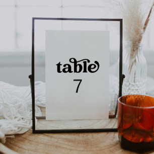 Numéro de table minimaliste rétro
