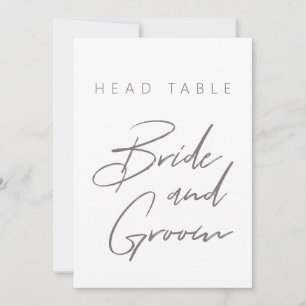 Numéro de table minimaliste simple Mariée et chamb